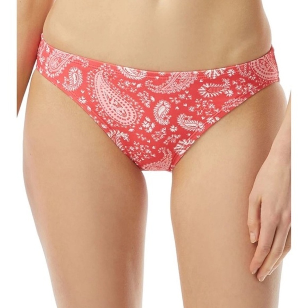 MICHAEL MICHAEL KORS Women's Coral Paisley Stretch Bikini Swimsuit Bottom NEW